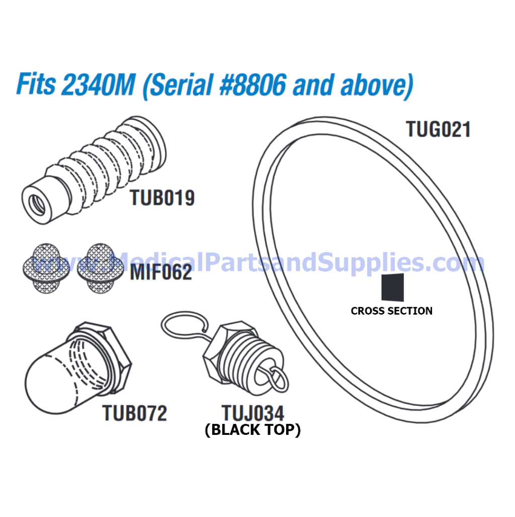 PM Kit with Door Gasket for the Tuttnauer® 2340M (Newer Models), Part TUK124 (OEM Part 02610118)