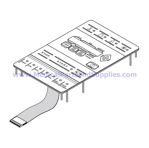 Gray Keypad for Tuttnauer® Automatic Autoclaves, Part TUK151 (OEM Part 03700027)
