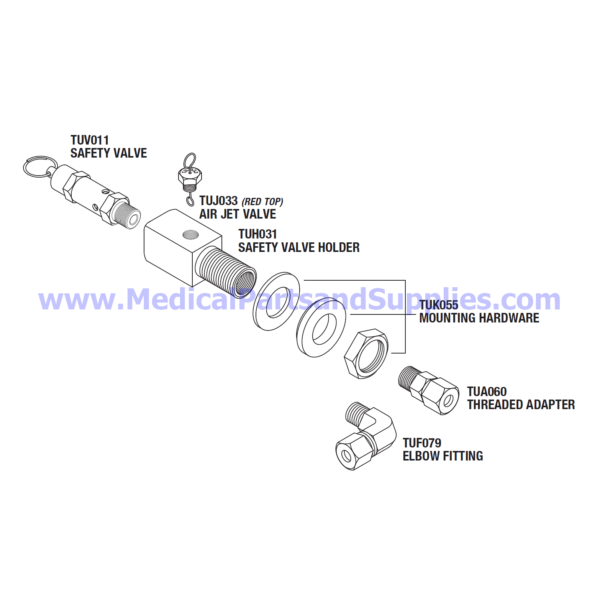 Safety Valve Holder Kit (37 PSI), Part TUK053