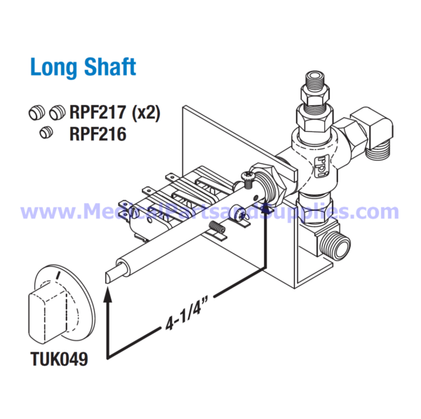 Multi-Purpose Valve (Long Shaft) for the Tuttnauer® Valueklave (1730MKV), Part TUV097, (OEM Part CMT173-0031)