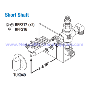 Multi-Purpose Valve (Short Shaft) for the Tuttnauer® Valueklave (1730MKV), Part TUV098, (OEM Part CMT173-0031)