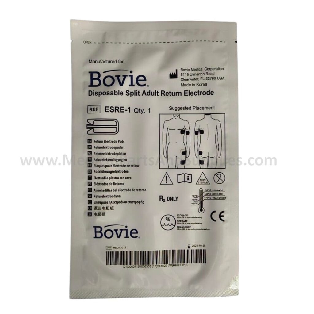 ESRE - Disposable Split Adult Return Electrodes Without Cable, Bovie® Medical