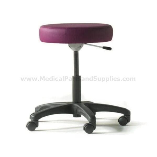 Hausted® Physician's Exam Stool w/ Single Lever Release and Composite Black Base, 9501 Series Plum