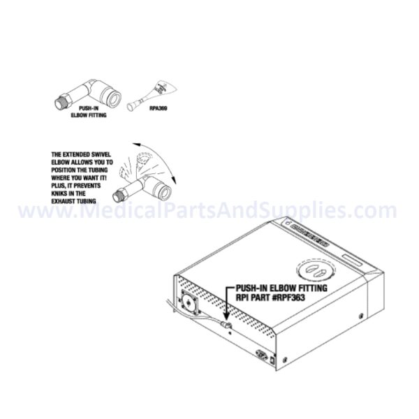 Swivel Elbow for the SciCan® Statim® 2000, Part RPF363 (OEM Part #01-100782S)