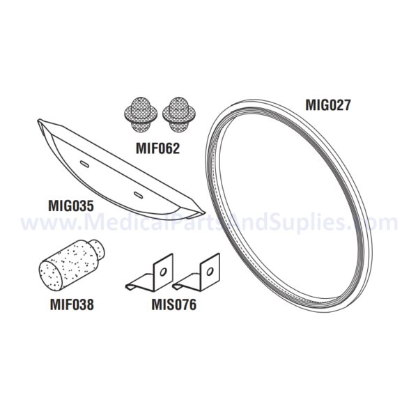 Sterilizer PM Kit for the Midmark Ritter M9® Sterilizer, Part MIK072(OEM Part #002-0361-01 (Door & Dam Gasket only) / 002-10069-00)