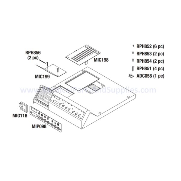 Top Cover Kit for the Midmark Ritter M9® Sterilizer, Part MIK196 (OEM Part #002-0356-00)