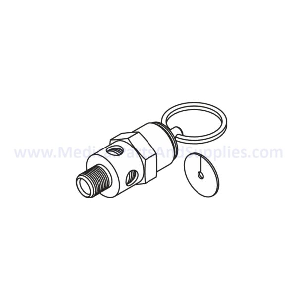 Safety Valve (40PSI) for the Midmark Ritter M9® Sterilizer, Part MIV122 (OEM Part #014-0593-00)