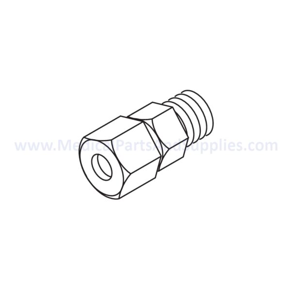 Male Connector (1/4" TUBE x 1/8" MPT) for the Midmark Ritter M9® Sterilizer, Part RPF228