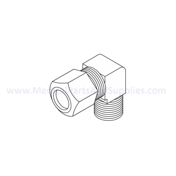 Male Elbow (1/4") for the Midmark Ritter M9® Sterilizer, Part RPF231