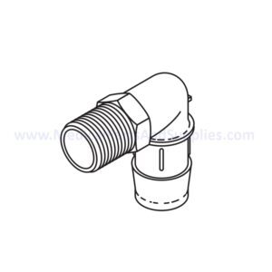 Elbow Barb Fitting for the Midmark Ritter M9® Sterilizer, Part RPF684 (OEM Part #014-0258-00)