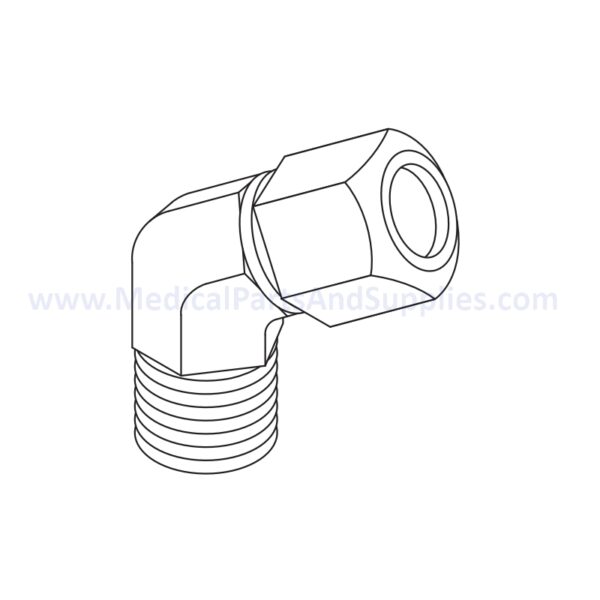 Elbow Fitting (45˚ MALE) for the Midmark Ritter M9® Sterilizer, Part RPF859 (OEM Part #014-0201-00)