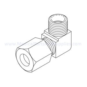 Elbow Fitting (3/8 x 1/4) for the Midmark Ritter M9® Sterilizer, Part RPF861 (OEM Part #014-0184-01)