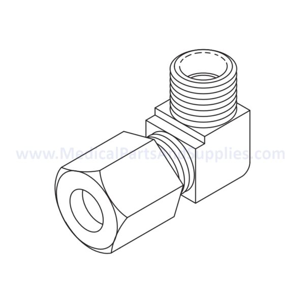 Elbow Fitting (3/8 x 1/4) for the Midmark Ritter M9® Sterilizer, Part RPF861 (OEM Part #014-0184-01)