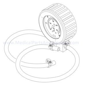 Test Pressure Gauge for the Midmark Ritter M9® Sterilizer, Part RPG461 (OEM Part #002-0372-00)