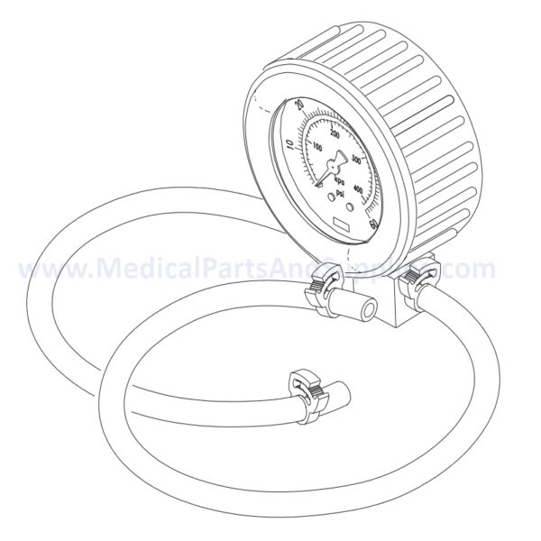 Test Pressure Gauge for the Midmark Ritter M9® Sterilizer, Part RPG461 (OEM Part #002-0372-00)