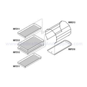 Rack And Tray Kit for the Midmark Ritter M11® Sterilizer, Part MIK209 (OEM Part #050-3920-00 (Tray Rack), 050-4260-00 (Instrument Tray (Small)), 050-4259-00 (Instrument Tray (Large)), 050-2644-00 (Instrument Tray (Small)), 050-2643-00 (Instrument Tray (Large)), 050-3919-00 (Tray Plate))