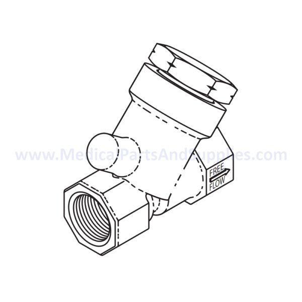 Check Valve (3/8") for the Getinge/Castle® Sterilizer Series 100, Part CSV073 (OEM Part #513361)