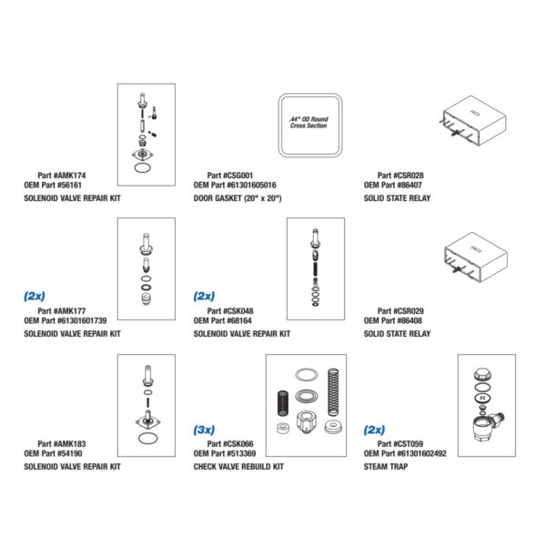 Spare Parts Package for the Getinge/Castle® Sterilizer 3522, Part CSP045 (OEM Part 61301602501)