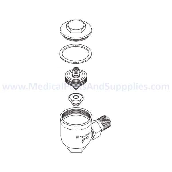 Steam Trap Assembly for the AMSCO/STERIS® Century V116, Part AMT187 (OEM Part 129222-001)